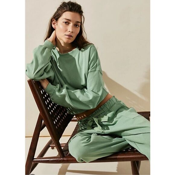 Free People FP BEACH Monterey pant & Pullover Relaxed Travel Set S, $198 D15 - Picture 1 of 10